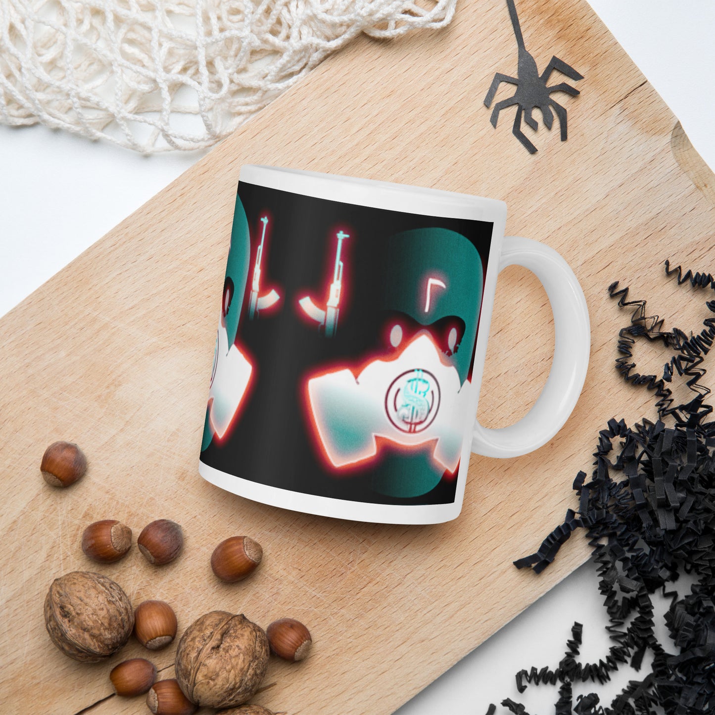 White glossy mug