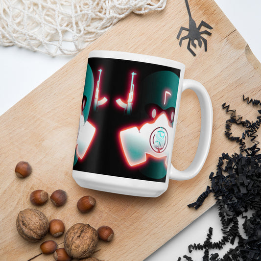 White glossy mug